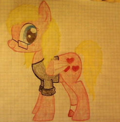 Size: 471x477 | Tagged: safe, artist:zombietator, imported from derpibooru, oc, oc only, oc:claire, pegasus, pony, clothes, eyelashes, female, glasses, graph paper, mare, solo, traditional art