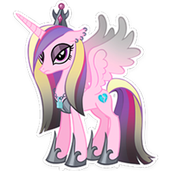 Size: 256x256 | Tagged: safe, idw, imported from derpibooru, princess cadance, alicorn, pony, clothes, colored wings, crown, ear piercing, evil cadance, eyeshadow, floppy ears, goth, gradient mane, gradient wings, horn, idw showified, jewelry, makeup, metal, mirror universe, piercing, regalia, shoes, simple background, slim, spread wings, thin, transparent background, vector, wings