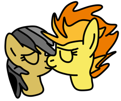 Size: 812x680 | Tagged: safe, artist:jadeharmony, imported from derpibooru, daring do, spitfire, pegasus, pony, boop, daringfire, eyes closed, female, head only, kissing, lesbian, mare, noseboop, shipping, simple background, transparent background