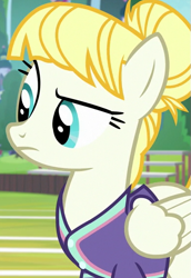 Size: 389x564 | Tagged: safe, imported from derpibooru, screencap, summer breeze, pegasus, pony, 2 4 6 greaaat, season 9, blue eyes, female, folded wings, friendship student, mare, solo, wings, yellow mane