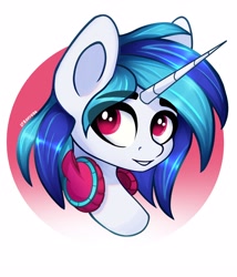 Size: 2760x3217 | Tagged: safe, artist:stravy_vox, imported from derpibooru, dj pon-3, vinyl scratch, pony, unicorn, bust, cute, headphones, high res, missing accessory, portrait, solo, vinylbetes