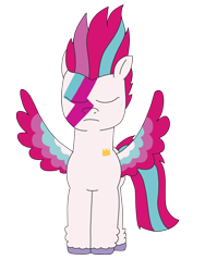 Size: 2448x3264 | Tagged: safe, artist:supahdonarudo, imported from derpibooru, zipp storm, pegasus, aladdin sane, colored wings, david bowie, eyes closed, face paint, front view, g5, high res, hilarious in hindsight, reference, simple background, spread wings, transparent background, wings