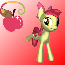Size: 720x720 | Tagged: safe, artist:cleankarma, imported from derpibooru, apple bloom, earth pony, pony, alternate cutie mark, female, filly, older, solo