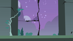 Size: 1280x720 | Tagged: safe, imported from derpibooru, screencap, friendship is magic, season 1, background, castle of the royal pony sisters, mountain, night, no pony, scenic ponyville, stars, tree, window