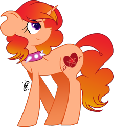 Size: 1194x1338 | Tagged: safe, artist:gallantserver, imported from derpibooru, oc, oc only, oc:coruscent capella, half-siren, pony, unicorn, choker, female, interspecies offspring, magical lesbian spawn, mare, offspring, parent:adagio dazzle, parent:sunset shimmer, parents:sunsagio, simple background, solo, spiked choker, transparent background