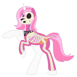 Size: 1050x1050 | Tagged: safe, artist:enigmadoodles, imported from derpibooru, oc, oc only, oc:fuzzy dreams, pony, unicorn, bone, dissectibles, freeny's hidden dissectibles, organs, simple background, skeleton, solo, transparent background