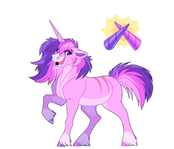 Size: 2000x1700 | Tagged: safe, artist:uunicornicc, imported from derpibooru, oc, oc only, pony, unicorn, female, magical lesbian spawn, mare, offspring, parent:tempest shadow, parent:twilight sparkle, parents:tempestlight, simple background, solo, white background