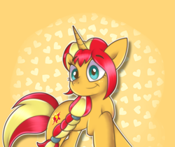 Size: 2475x2078 | Tagged: safe, artist:doraeartdreams-aspy, imported from derpibooru, sunny starscout, sunset shimmer, pony, unicorn, equestria girls, alternate hairstyle, female, g5, high res, nameplay, pun, solo