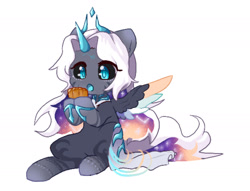 Size: 1993x1526 | Tagged: safe, artist:yilo, imported from derpibooru, oc, oc only, oc:bei_dou, alicorn, pony, alicorn oc, black sclera, horn, simple background, solo, white background, wings