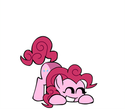 Size: 879x777 | Tagged: safe, artist:rainbrony, pinkie pie, earth pony, pony, eyes closed, face down ass up, female, friday night funkin', presenting, simple background, smiling, solo, transparent background