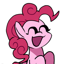 Size: 400x400 | Tagged: safe, artist:rainbrony, pinkie pie, earth pony, pony, :d, eyes closed, female, friday night funkin', open mouth, rearing, simple background, smiling, solo, transparent background