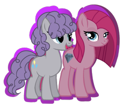 Size: 1093x918 | Tagged: safe, artist:aonairfaol, imported from derpibooru, maud pie, pinkie pie, earth pony, pony, alternate hairstyle, alternate universe, base used, cutie mark swap, duo, eyelashes, female, mare, maudie pie, personality swap, pinkamena diane pie, simple background, smiling, transparent background, wrong cutie mark