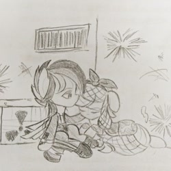 Size: 640x640 | Tagged: safe, artist:snowzaaah, imported from derpibooru, applejack, rainbow dash, earth pony, pegasus, pony, appledash, appledashdailydoodles, cute, dashabetes, doodle, female, jackabetes, lesbian, monochrome, pencil drawing, shipping, sketch, traditional art