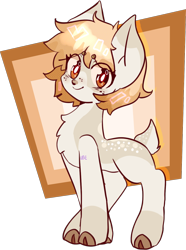 Size: 944x1268 | Tagged: safe, artist:ube, artist:ubebreb, imported from derpibooru, oc, oc only, oc:peanut, deer, pony, pony town, deer oc, simple background, solo, transparent background, white pupils