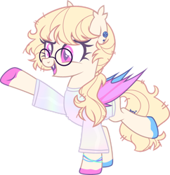 Size: 1280x1323 | Tagged: safe, artist:kurosawakuro, imported from derpibooru, oc, oc only, bat pony, pony, base used, clothes, female, glasses, mare, round glasses, simple background, solo, sweater, transparent background