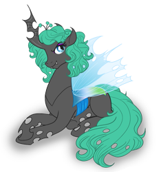 Size: 935x1000 | Tagged: safe, artist:akuoreo, imported from derpibooru, oc, oc only, oc:ebony (avats), changeling, changeling queen, fanfic:a voice among the strangers, changeling queen oc, female, simple background, solo, transparent background