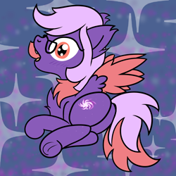 Size: 2000x2000 | Tagged: safe, artist:dafiltafish, imported from derpibooru, oc, oc only, oc:ardent dusk, bat pony, pony, abstract background, bat pony oc, butt, female, high res, looking at you, looking back, looking back at you, mare, plot, solo