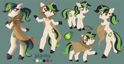 Size: 4096x2119 | Tagged: safe, artist:saxopi, imported from derpibooru, oc, oc only, oc:brandy, frog, pony, semi-anthro, unicorn, bipedal, cloak, clothes, commission, cute, cutie mark, ear fluff, eye clipping through hair, eyebrows, eyebrows visible through hair, eyelashes, fire, fireball, green fire, high res, horn, looking at you, looking back, looking back at you, multicolored mane, multicolored tail, open mouth, raised hoof, red eyes, reference sheet, simple background, smiling, solo, standing on two hooves, surprised, tail, teeth, two toned mane, two toned tail, unicorn oc, wide eyes