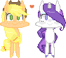 Size: 94x83 | Tagged: safe, artist:waackery, imported from derpibooru, applejack, rarity, earth pony, pony, unicorn, eyelashes, female, heart, lesbian, pixel art, rarijack, shipping, simple background, transparent background