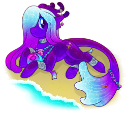 Size: 1097x1000 | Tagged: safe, artist:akuoreo, imported from derpibooru, oc, oc only, goo, goo pony, original species, anklet, female, fish tail, jewelry, necklace, pearl necklace, simple background, solo, tail, transparent background