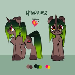 Size: 2000x2000 | Tagged: safe, artist:spoopygander, imported from derpibooru, oc, oc only, oc:nymphaea, pony, unicorn, cute, high res, reference, solo