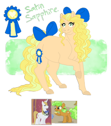 Size: 784x889 | Tagged: safe, artist:dr4m4-qu33n, imported from derpibooru, apple brown betty, prince blueblood, oc, oc only, earth pony, pony, unicorn, apple family member, bow, colored hooves, crack ship offspring, female, hair bow, horn, male, mare, offspring, parent:apple brown betty, parent:prince blueblood, raised hoof, screencap reference, simple background, stallion, transparent background, unicorn oc