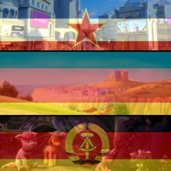 Size: 768x768 | Tagged: safe, edit, edited screencap, imported from derpibooru, screencap, 3d, east germany, g5, germany, history, my little pony: a new generation, politics, yugoslavia