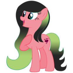 Size: 8000x8000 | Tagged: safe, artist:laszlvfx, imported from derpibooru, oc, oc only, oc:heart metal, earth pony, pony, absurd resolution, earth pony oc, female, gradient mane, gradient tail, hoof on chest, long mane, mare, open mouth, simple background, solo, standing, tail, transparent background, vector