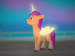 Size: 4624x3472 | Tagged: safe, artist:veeayydee, imported from derpibooru, sunny starscout, alicorn, pony, spoiler:my little pony: a new generation, alicornified, artificial wings, augmented, female, g5, magic, magic horn, magic wings, my little pony: a new generation, race swap, solo, sunnycorn, wings