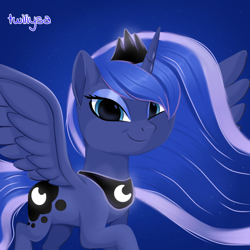 Size: 768x768 | Tagged: safe, artist:twiliysa, imported from derpibooru, princess luna, alicorn, pony, female, solo