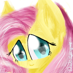 Size: 2048x2048 | Tagged: safe, artist:dashienightingale, imported from derpibooru, fluttershy, pegasus, pony, bust, cute, daaaaaaaaaaaw, female, high res, portrait, shyabetes, solo