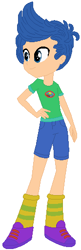 Size: 166x510 | Tagged: safe, artist:selenaede, artist:user15432, imported from derpibooru, human, equestria girls, legend of everfree, barely eqg related, base used, bubble guppies, camp everfree logo, camp everfree outfits, camping outfit, clothes, crossover, equestria girls style, equestria girls-ified, gil (bubble guppies), hand on hip, nick jr., nickelodeon, purple shoes, shoes, sneakers, socks, solo, striped socks