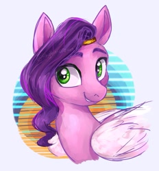 Size: 1003x1083 | Tagged: safe, artist:ponycrowned, imported from derpibooru, pipp petals, pegasus, pony, g5, looking at you, smiling, solo