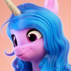 Size: 1080x1080 | Tagged: safe, artist:jonatancatalan, imported from derpibooru, izzy moonbow, pony, unicorn, female, g5, head shot, horn, mare, my little pony: a new generation, solo