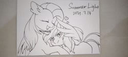 Size: 2373x1068 | Tagged: safe, imported from derpibooru, fluttershy, oc, oc:forestar, pegasus, pony, unicorn, canon x oc, cute, duo, female, flutterstar, hug, love, male, shipping, straight, traditional art, winghug, wings