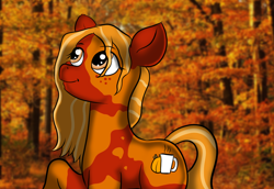 Size: 1100x758 | Tagged: safe, artist:tranzmuteproductions, imported from derpibooru, oc, oc only, earth pony, pony, earth pony oc, female, mare, outdoors, smiling, solo, tree