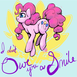 Size: 5000x5000 | Tagged: safe, artist:ladyfitz, imported from derpibooru, pinkie pie, earth pony, pony, abstract background, female, mare, out of character, smiling, solo