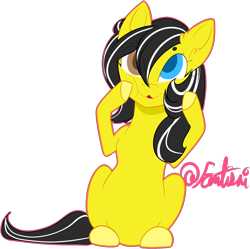 Size: 1478x1470 | Tagged: safe, artist:fantisai, imported from derpibooru, oc, oc only, oc:zedwin, earth pony, pony, cheek squish, colored hooves, earth pony oc, female, heterochromia, mare, signature, simple background, solo, squishy cheeks, transparent background