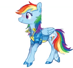 Size: 915x855 | Tagged: safe, artist:spectralunicorn, imported from derpibooru, rainbow dash, pegasus, pony, clothes, colored hooves, female, jacket, mare, simple background, solo, white background, wonderbolts, wonderbolts jacket