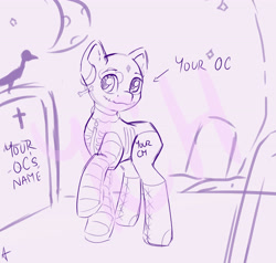 Size: 4200x4000 | Tagged: safe, artist:appleneedle, imported from derpibooru, oc, pony, auction, bone, clothes, commission, costume, graveyard, halloween, halloween ych, holiday, skeleton, spooky, your character here