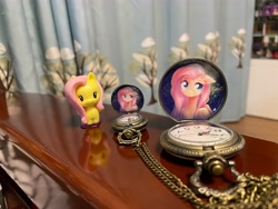 Size: 4032x3024 | Tagged: safe, artist:musical ray, imported from derpibooru, fluttershy, pegasus, pony, cutie mark crew, irl, photo, toy, watch