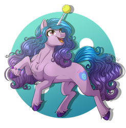 Size: 1920x1951 | Tagged: safe, artist:jack-pie, imported from derpibooru, izzy moonbow, pony, unicorn, spoiler:my little pony: a new generation, ball, chest fluff, female, g5, horn, hornball, izzy's tennis ball, looking up, my little pony: a new generation, open mouth, open smile, simple background, smiling, solo, tennis ball, transparent background, unshorn fetlocks