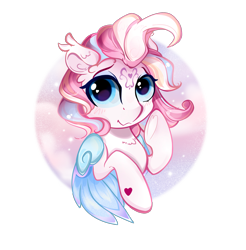 Size: 3365x3422 | Tagged: safe, artist:eris azure, imported from derpibooru, star catcher, pegasus, pony, blushing, cloud, colored wings, cute, female, g3, g3betes, high res, shy, simple background, solo, wings