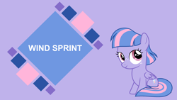 Size: 4400x2475 | Tagged: safe, artist:luckreza8, edit, editor:quoterific, imported from derpibooru, wind sprint, pegasus, pony, board, female, filly, high res, simple background, sitting, solo, text, wallpaper