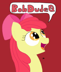Size: 2368x2780 | Tagged: safe, artist:bobdude0, imported from derpibooru, apple bloom, earth pony, pony, female, filly, high res, solo, speech bubble
