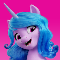 Size: 200x200 | Tagged: safe, imported from derpibooru, izzy moonbow, pony, unicorn, spoiler:my little pony: a new generation, bust, female, g5, gradient background, icon, mare, my little pony: a new generation, netflix, official, solo