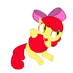 Size: 800x800 | Tagged: safe, artist:whitemaneddragon, imported from derpibooru, apple bloom, earth pony, pony, apple, female, filly, food, solo