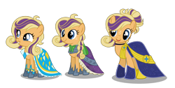 Size: 3804x1916 | Tagged: safe, artist:yonipony, imported from derpibooru, oc, oc only, oc:crystal darlene, earth pony, pony, clothes, dress, magical lesbian spawn, multicolored hair, multicolored mane, offspring, parent:applejack, parent:rarity, parents:rarijack, simple background, solo, transparent background