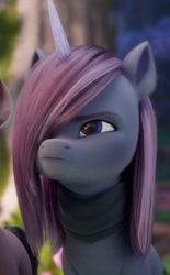 Size: 500x804 | Tagged: safe, imported from derpibooru, screencap, smokey cobalt, pony, unicorn, spoiler:my little pony: a new generation, 3d, cropped, female, g5, hair over one eye, male, mare, my little pony: a new generation, offscreen character, solo focus, stallion