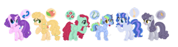 Size: 1280x338 | Tagged: safe, artist:yourrdazzle, imported from derpibooru, oc, oc only, earth pony, pony, unicorn, base used, female, mare, offspring, parent:bow hothoof, parent:bright mac, parent:cloudy quartz, parent:cookie crumbles, parent:gentle breeze, parent:hondo flanks, parent:igneous rock pie, parent:night light, parent:pear butter, parent:posey shy, parent:twilight velvet, parent:windy whistles, parents:brightbutter, parents:cookieflanks, parents:nightvelvet, parents:quartzrock, parents:shys, parents:windyhoof, simple background, transparent background